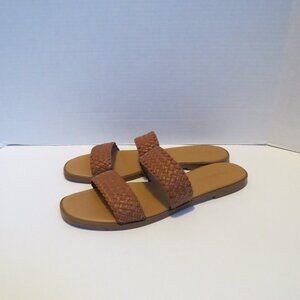 Madewell Teagan Slide Sandal Leather Upper Burnished Caramel Sz 9.5